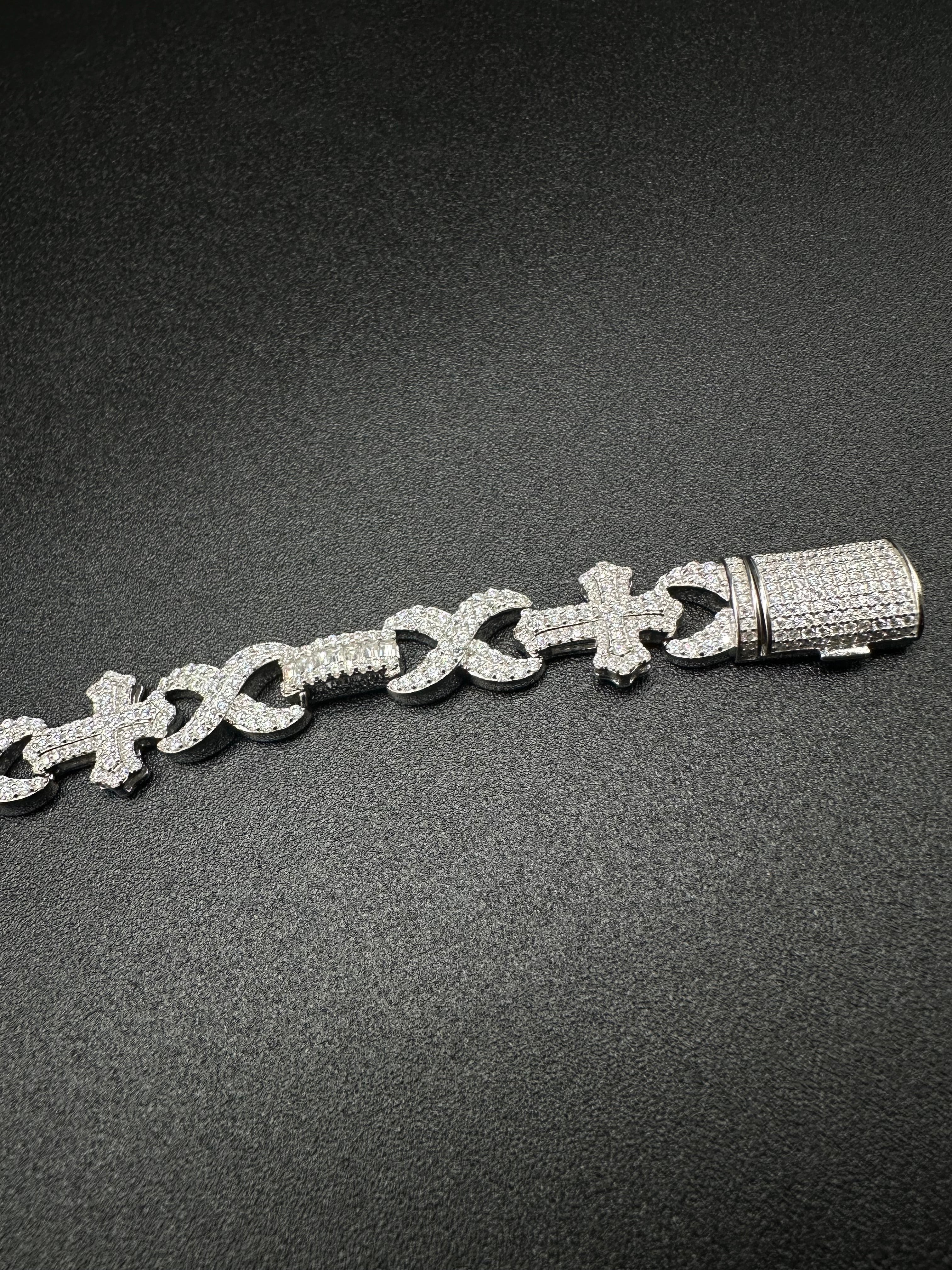 Moissanite Infinity Cross Tennis Bracelet