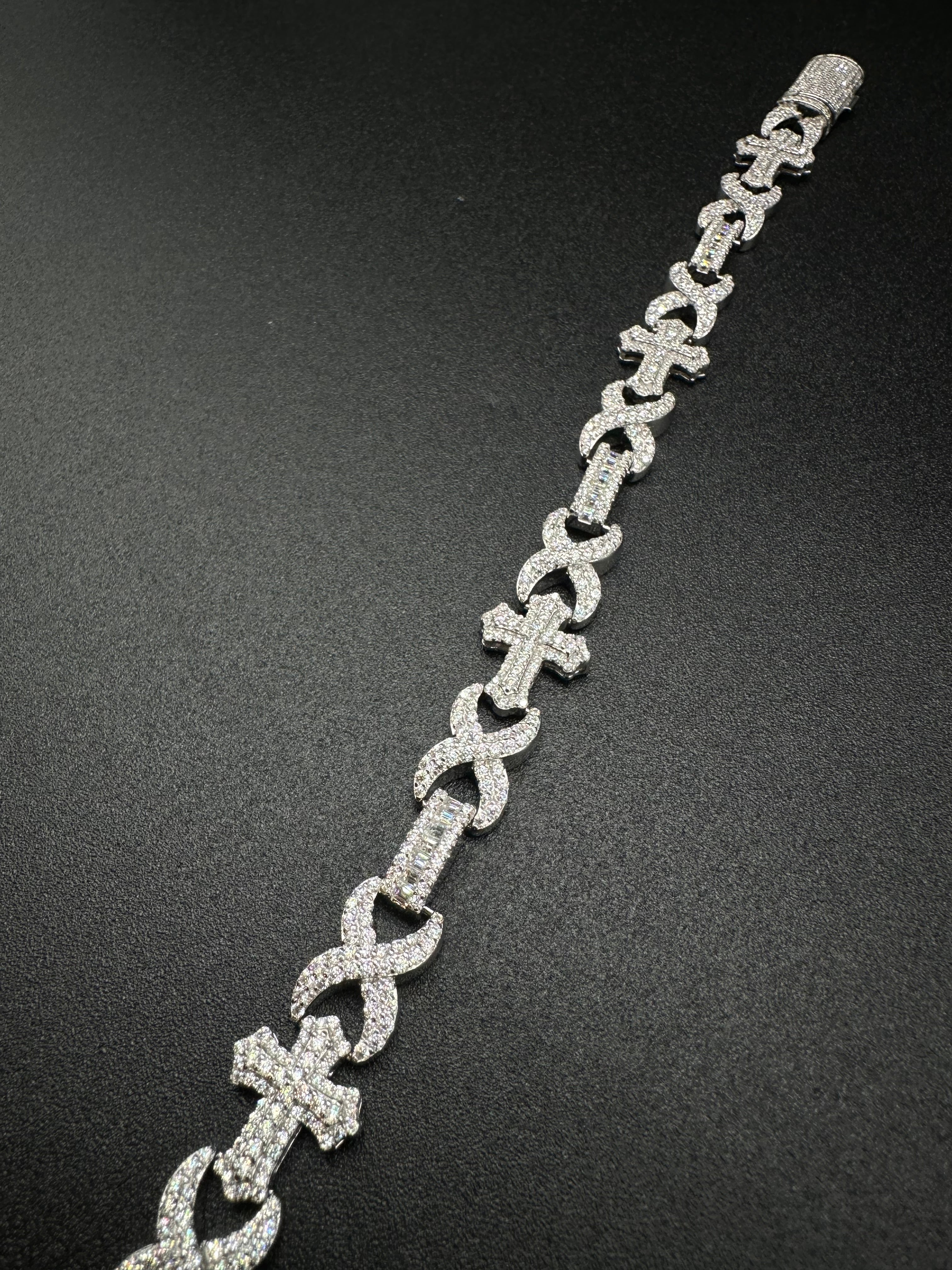 Moissanite Infinity Cross Tennis Bracelet