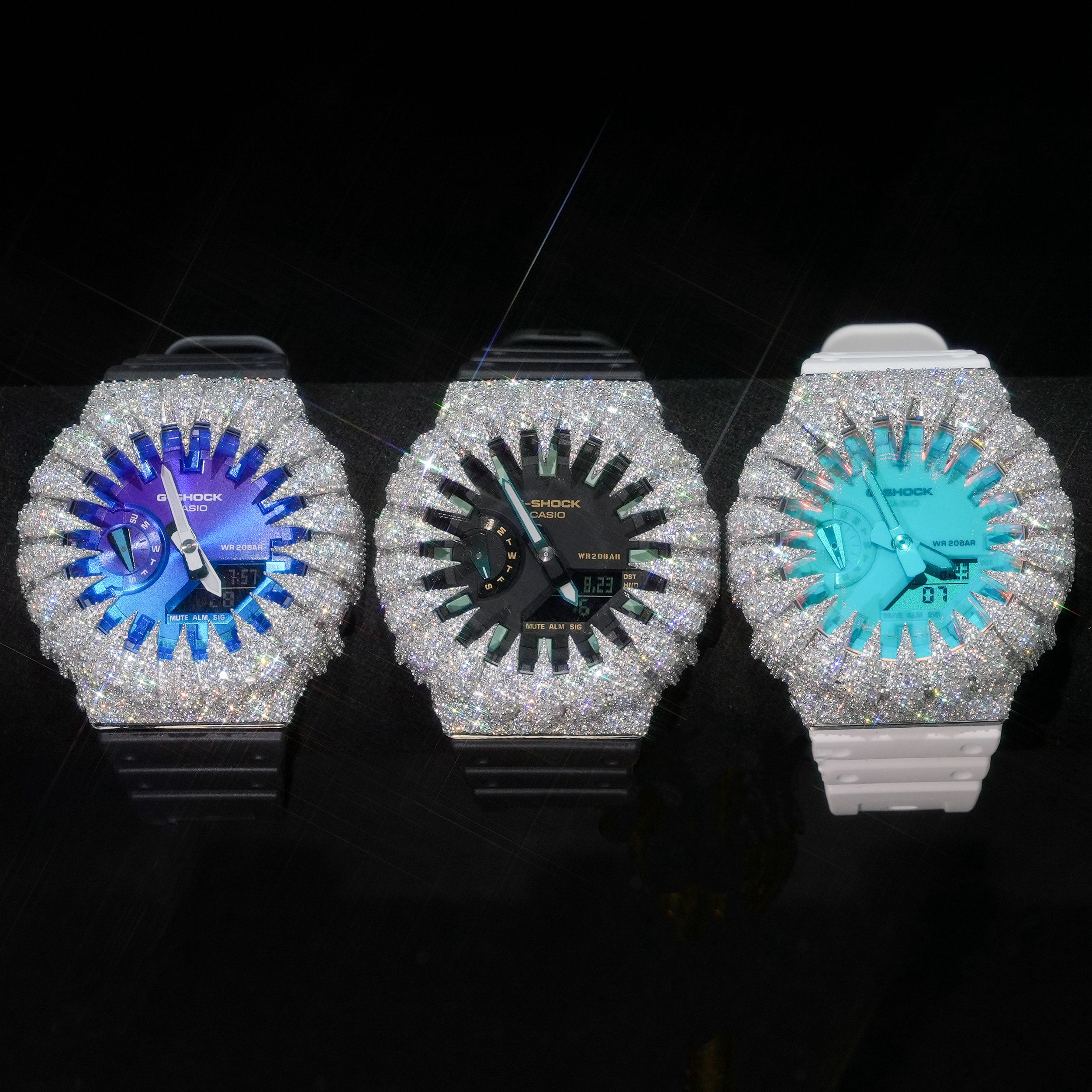 Iced Out G shock Watch Moissanite Diamond on model - The Real Jewelry Company