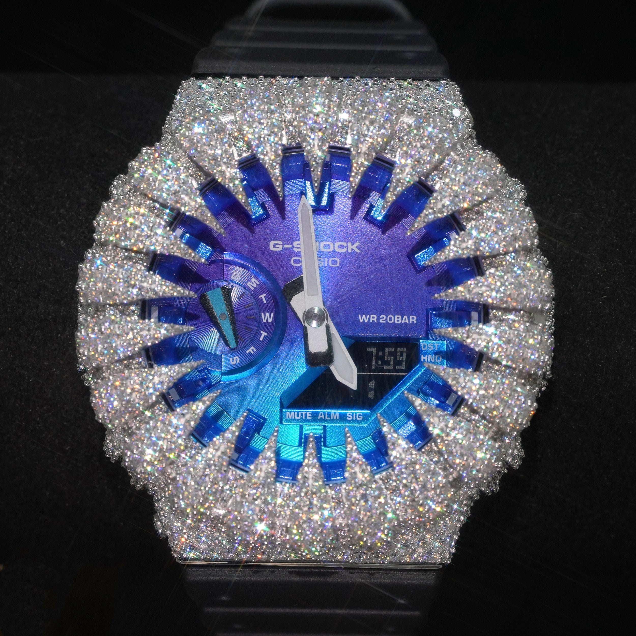 Iced Out G shock Watch Moissanite Diamond - Moissanite Watch from The Real Jewelry Company
