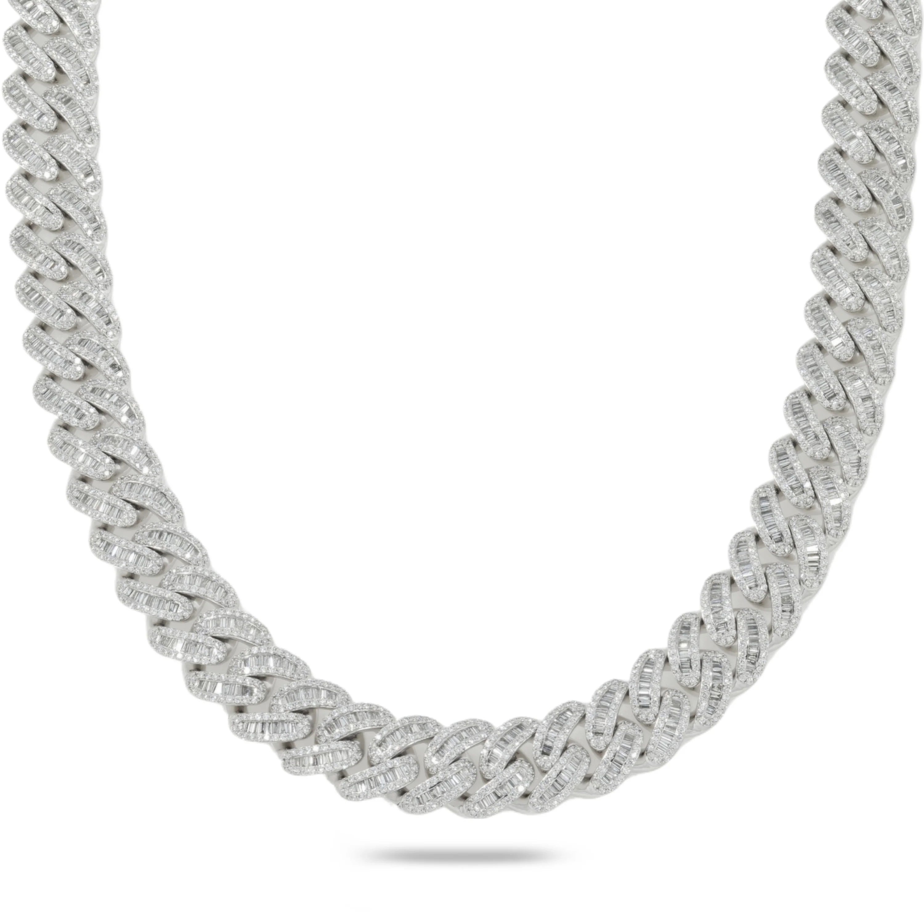 14MM Baguette Moissanite Cuban Chain