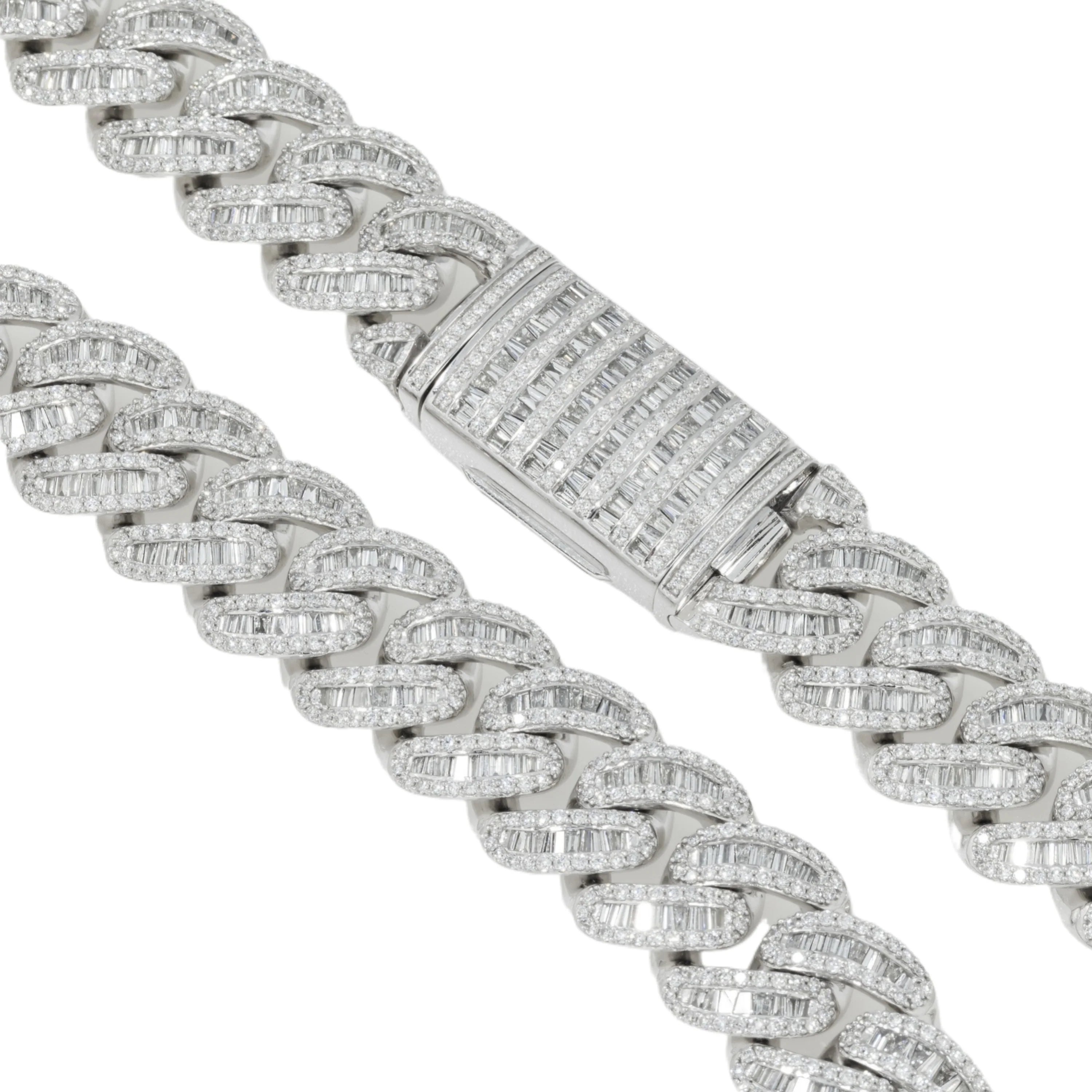 14MM Baguette Moissanite Cuban Chain