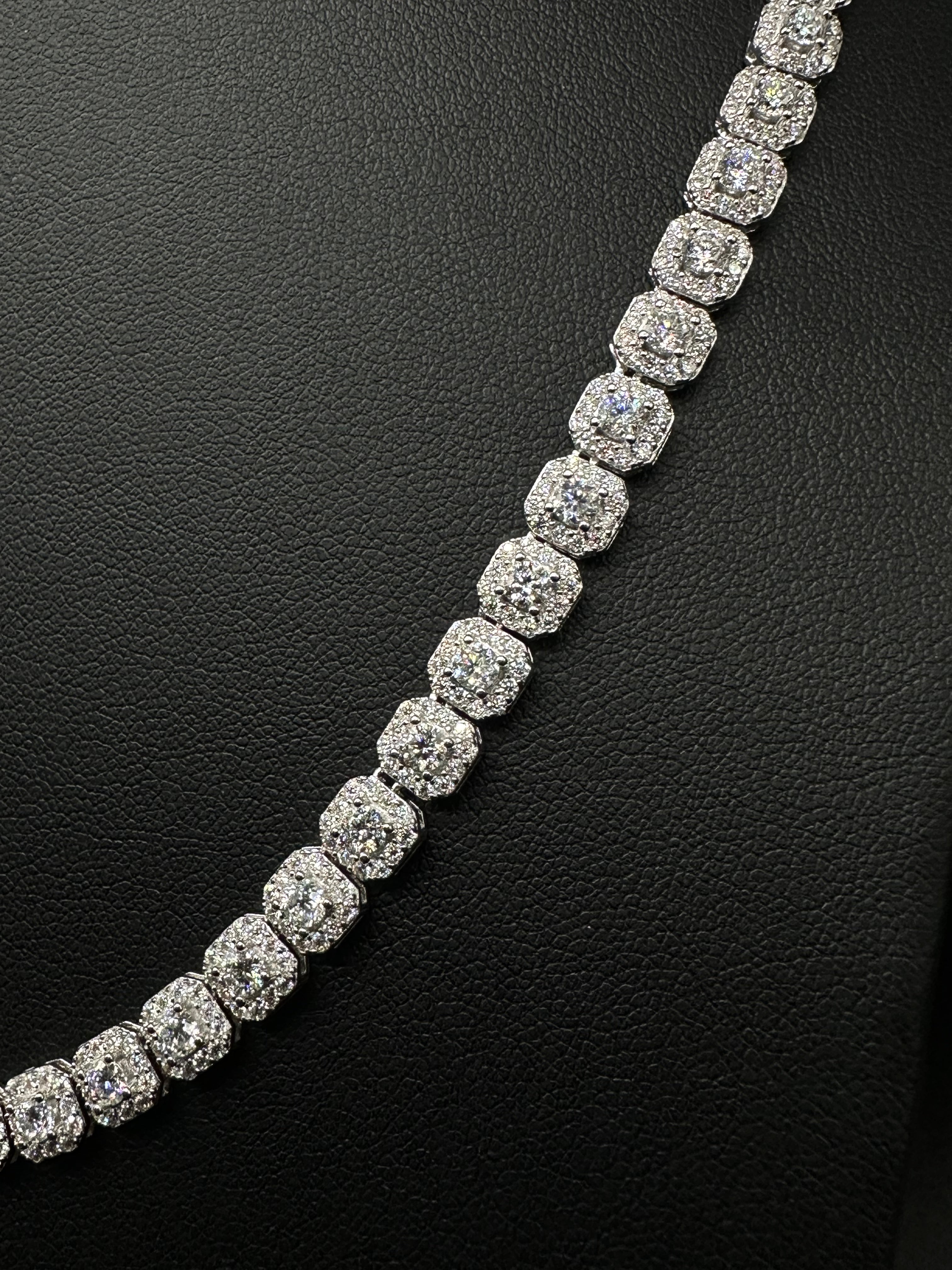 5mm Moissanite Cluster Tennis Chain