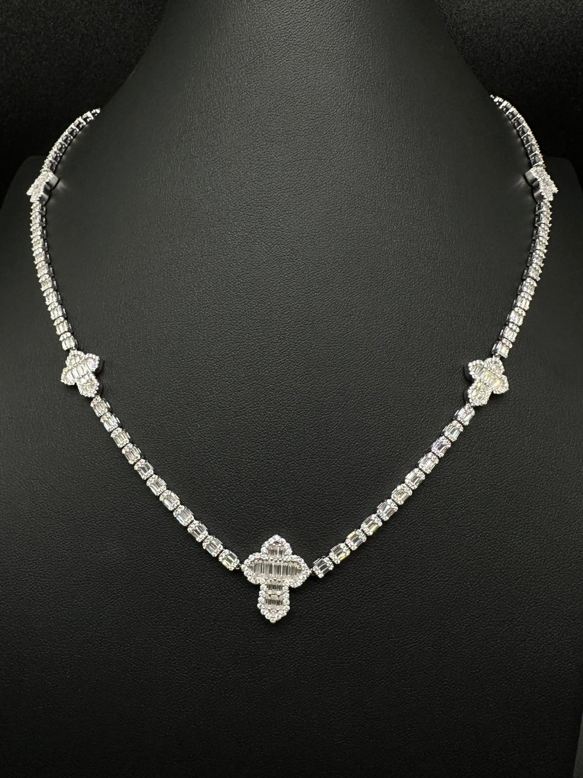 Baguette Moissanite Cross Link Tennis Chain - The Real Jewelry CompanyThe Real Jewelry CompanyNecklaces