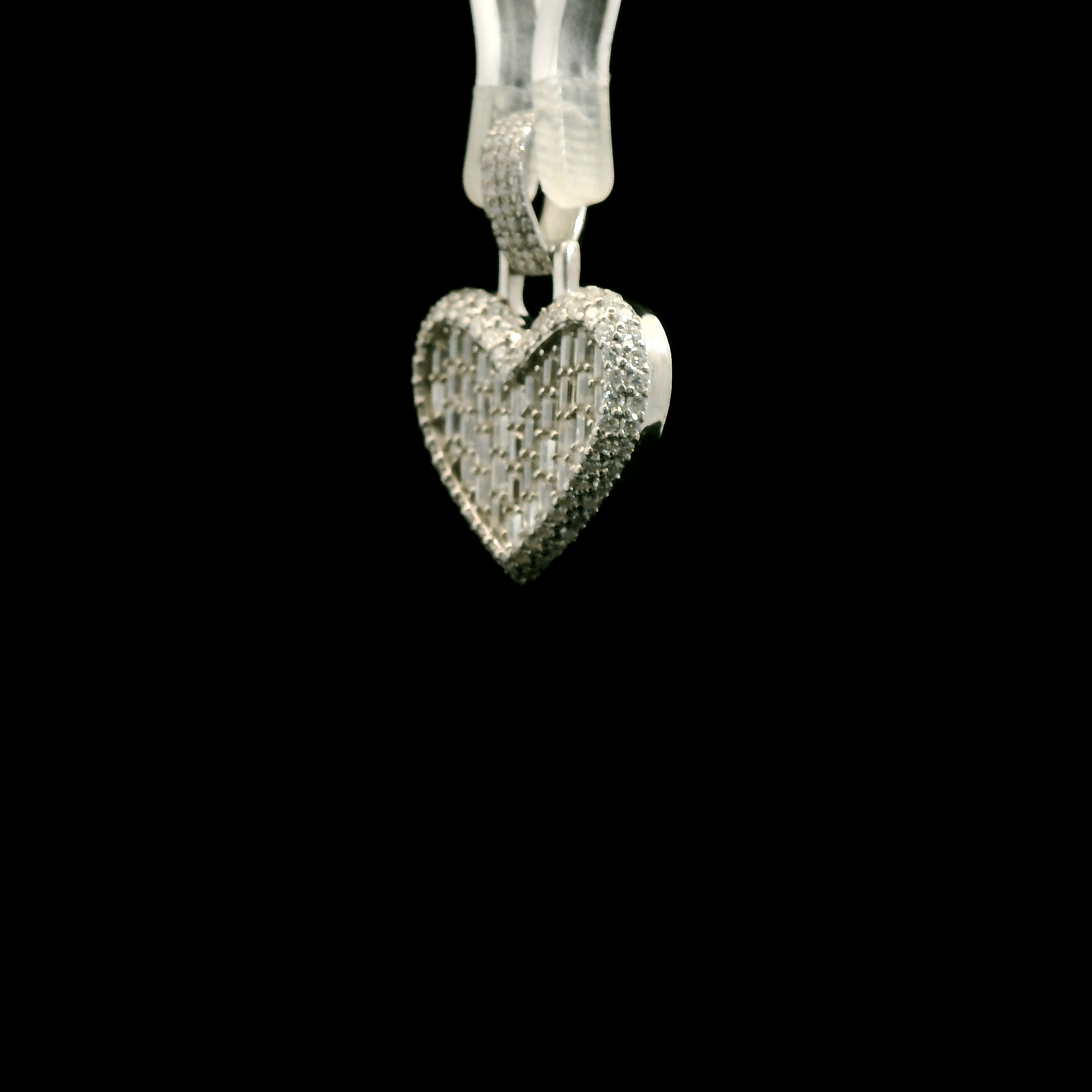 Baguette Moissanite Heart - Shaped Pendant - The Real Jewelry CompanyThe Real Jewelry CompanyPendants