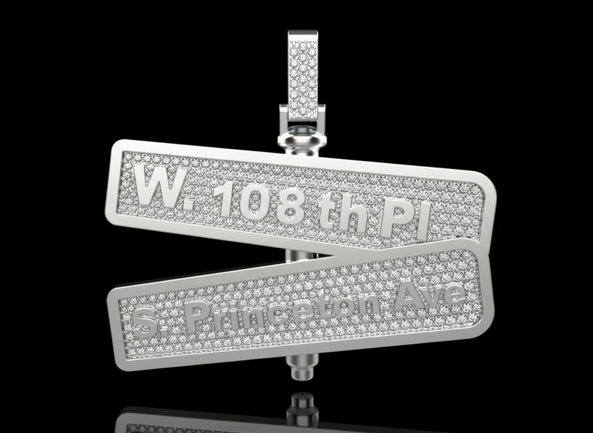 Custom Block Pendant – 3.6ct Moissanite | 925 Silver