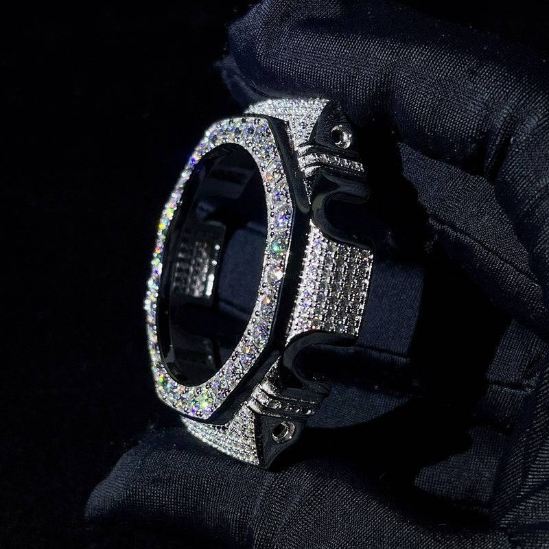 Custom G Shock GA2100 Diamond Watches Case 14K Gold alternate angle - The Real Jewelry Company