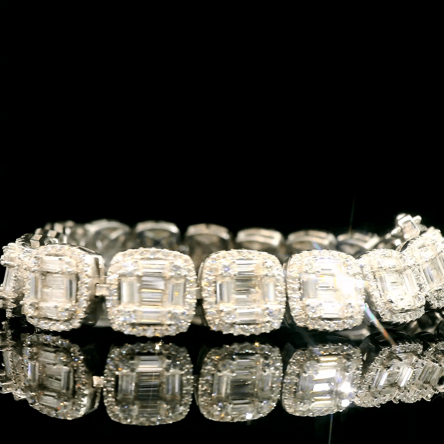 Designer Round and Baguette Moissanite Bracelet - The Real Jewelry CompanyThe Real Jewelry Company