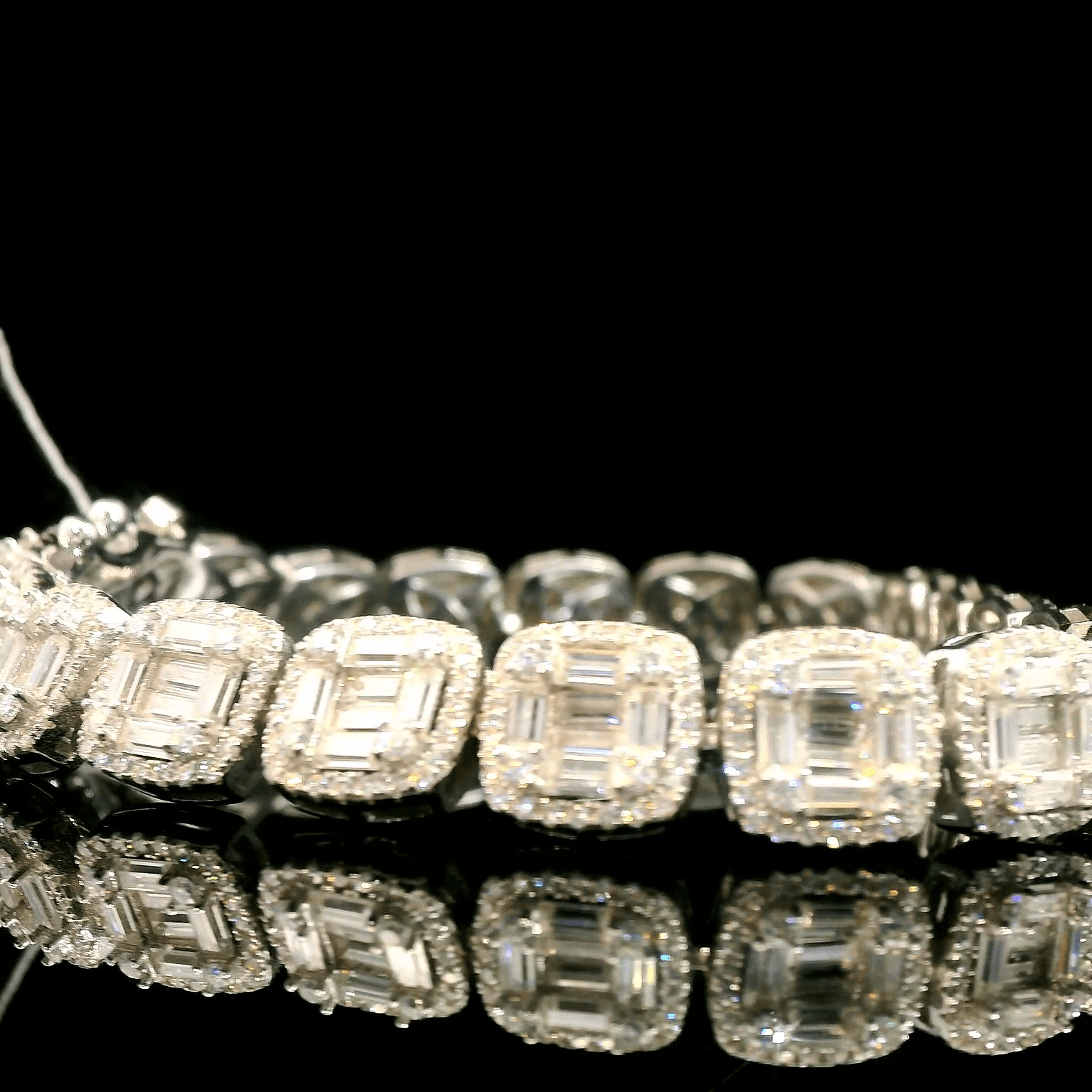 Designer Round and Baguette Moissanite Bracelet - The Real Jewelry CompanyThe Real Jewelry Company