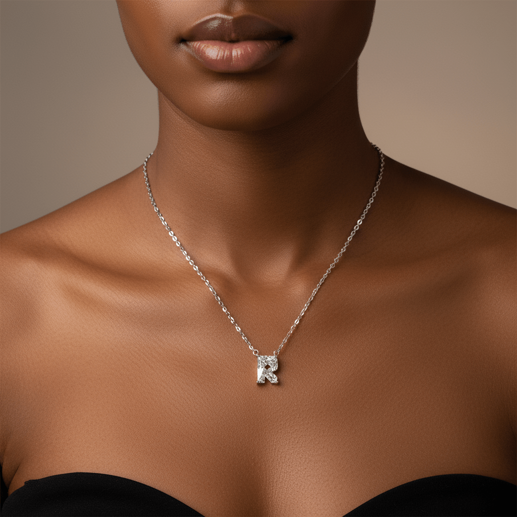 Diamond Cut Letter R Pendant