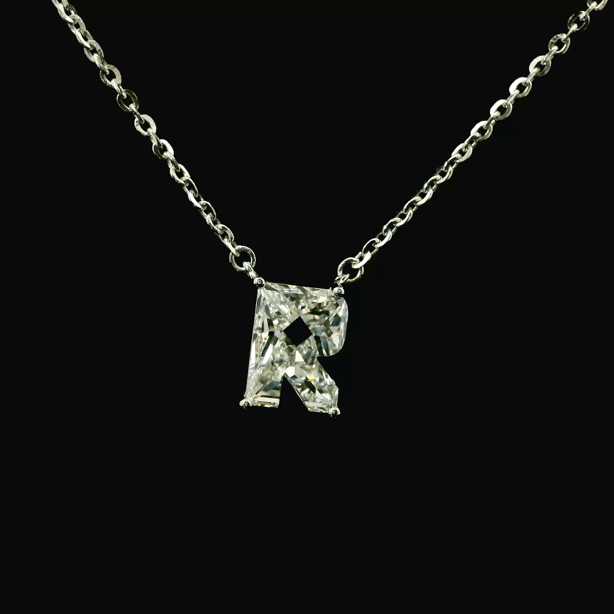 Diamond Cut Letter R Pendant - The Real Jewelry CompanyThe Real Jewelry CompanyCharms & Pendants