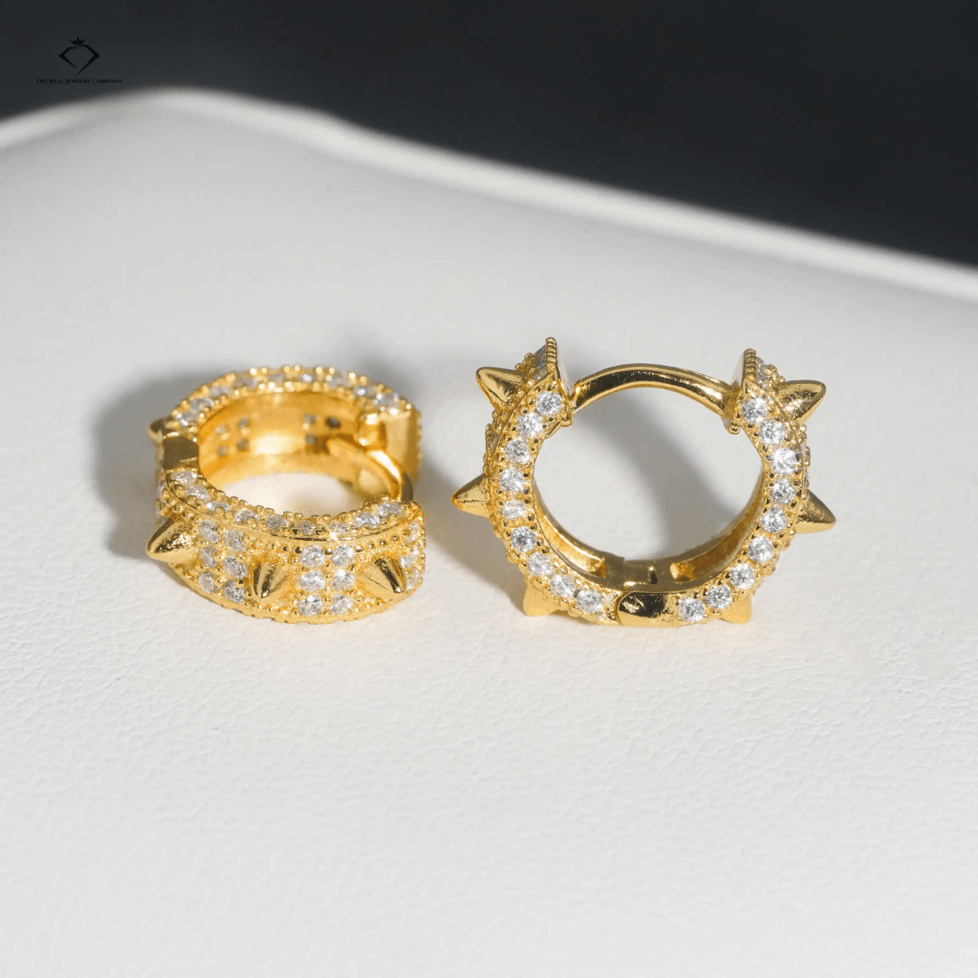 Diamond Ice Hoops – VVS Moissanite Sterling Silver Earrings