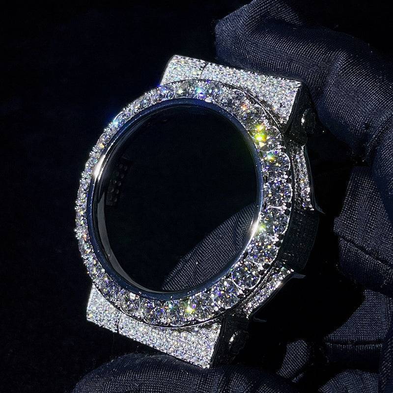 G Shock GA100 Moissanite Watches Case 14K Gold side view - The Real Jewelry Company