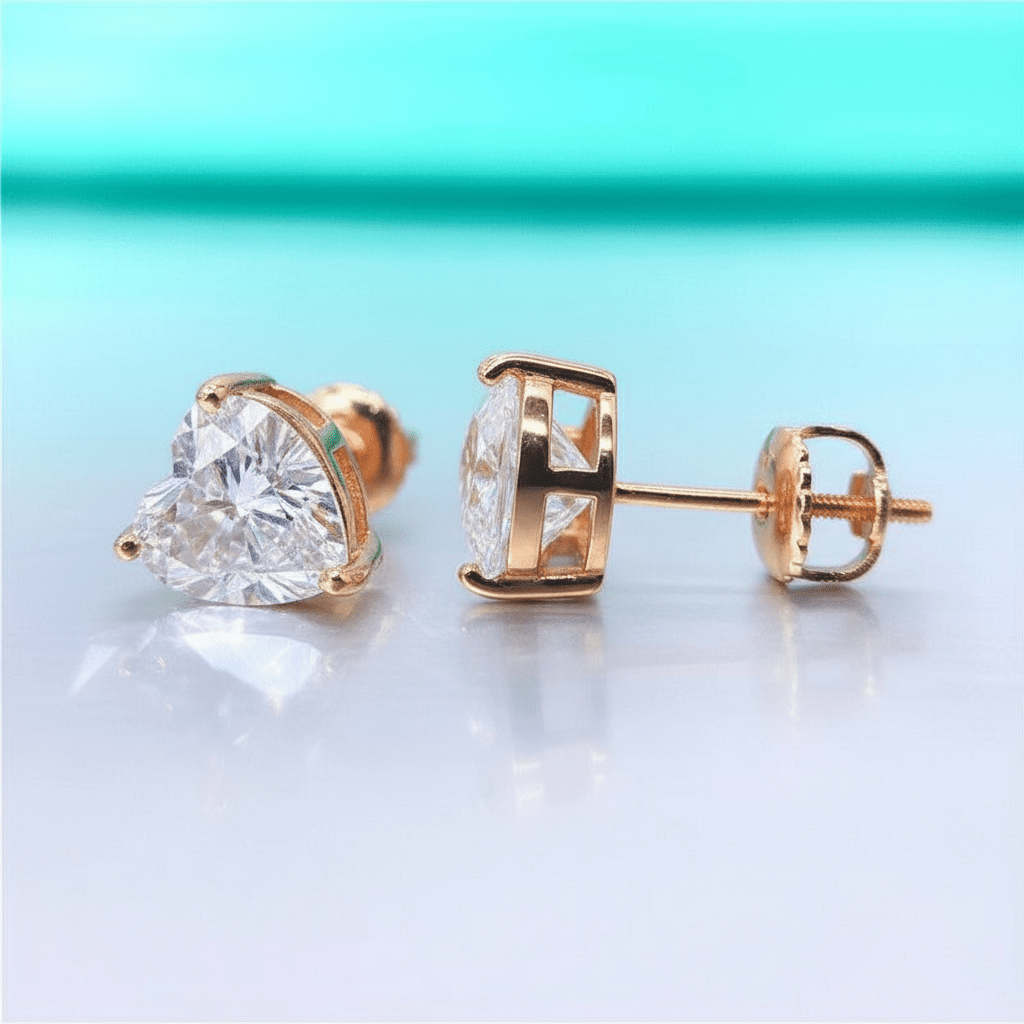 Heart Cut Moissanite Earrings