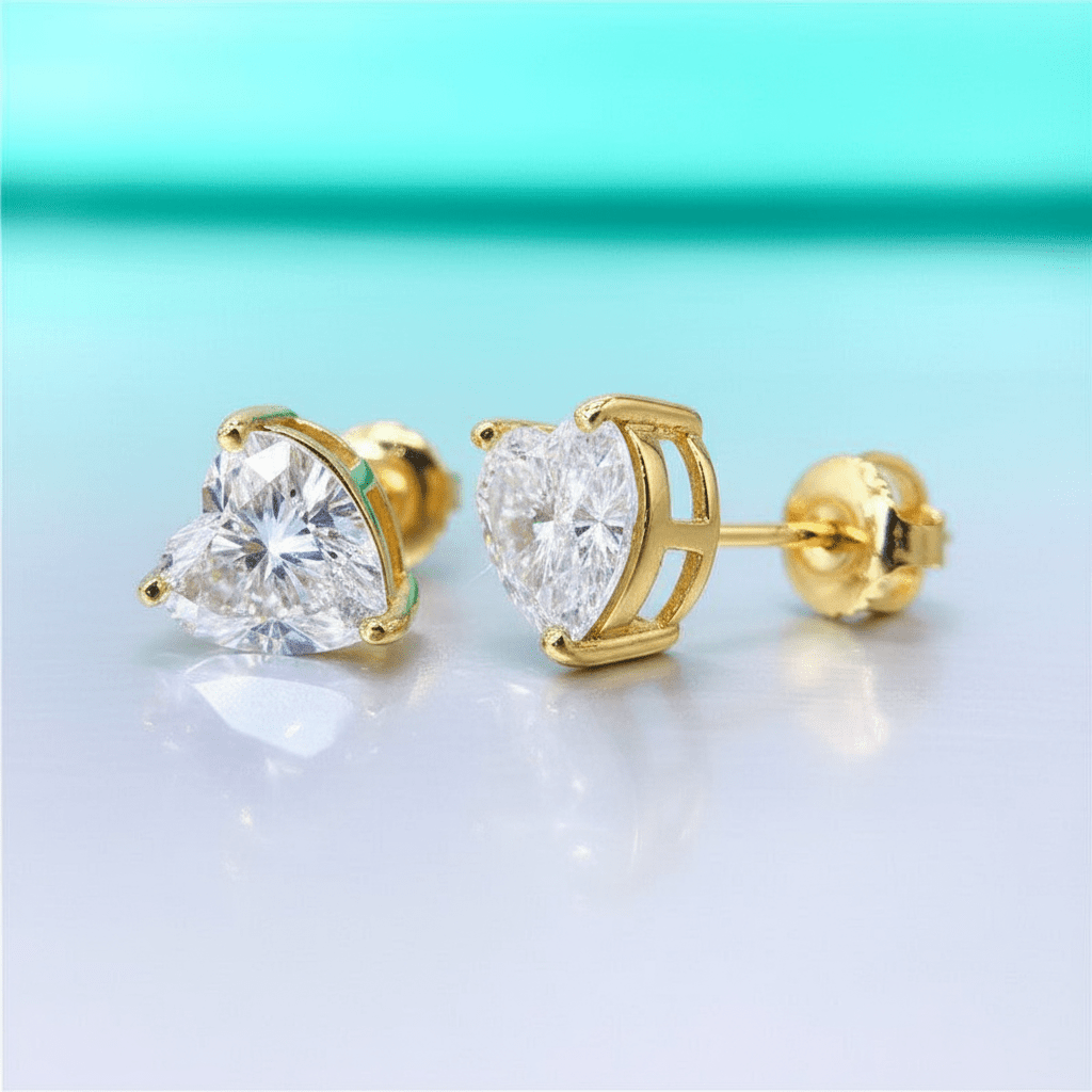 Heart Cut Moissanite Earrings