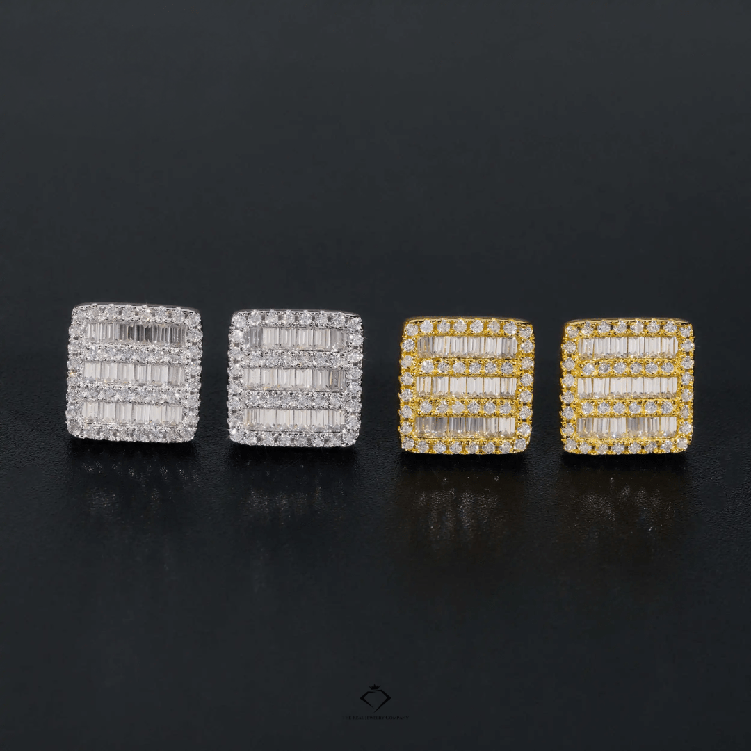 IceBox Blaze 11mm Moissanite Studs – Hip Hop Screw - Back Edition