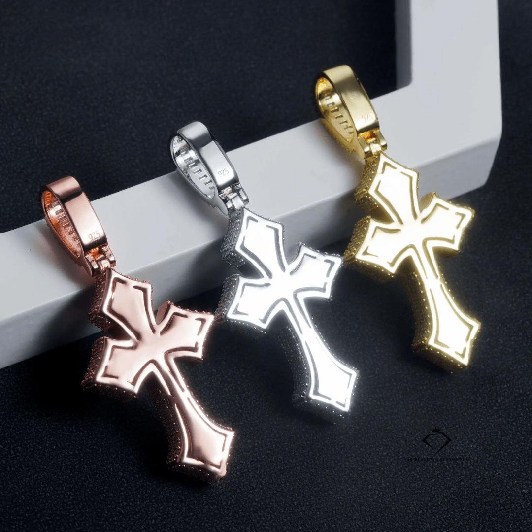 Iced Out Baugette Cross Pendant | VVS Moissanite