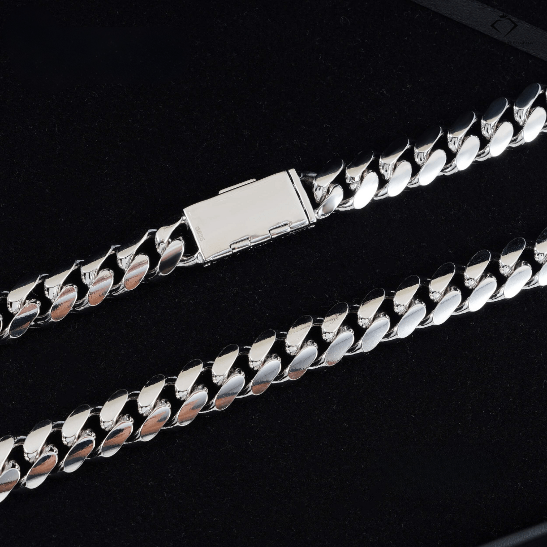 IGI Certified Lab - Grown Diamond Cuban Chain – 12MM 925 Silver Iced Out Necklace & Bracelet