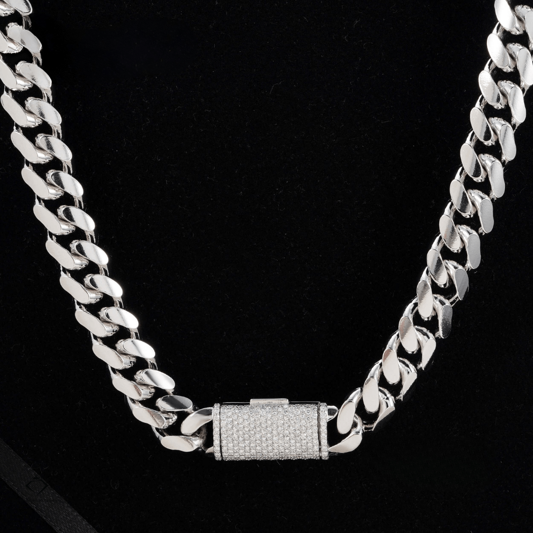 IGI Certified Lab - Grown Diamond Cuban Chain – 12MM 925 Silver Iced Out Necklace & Bracelet