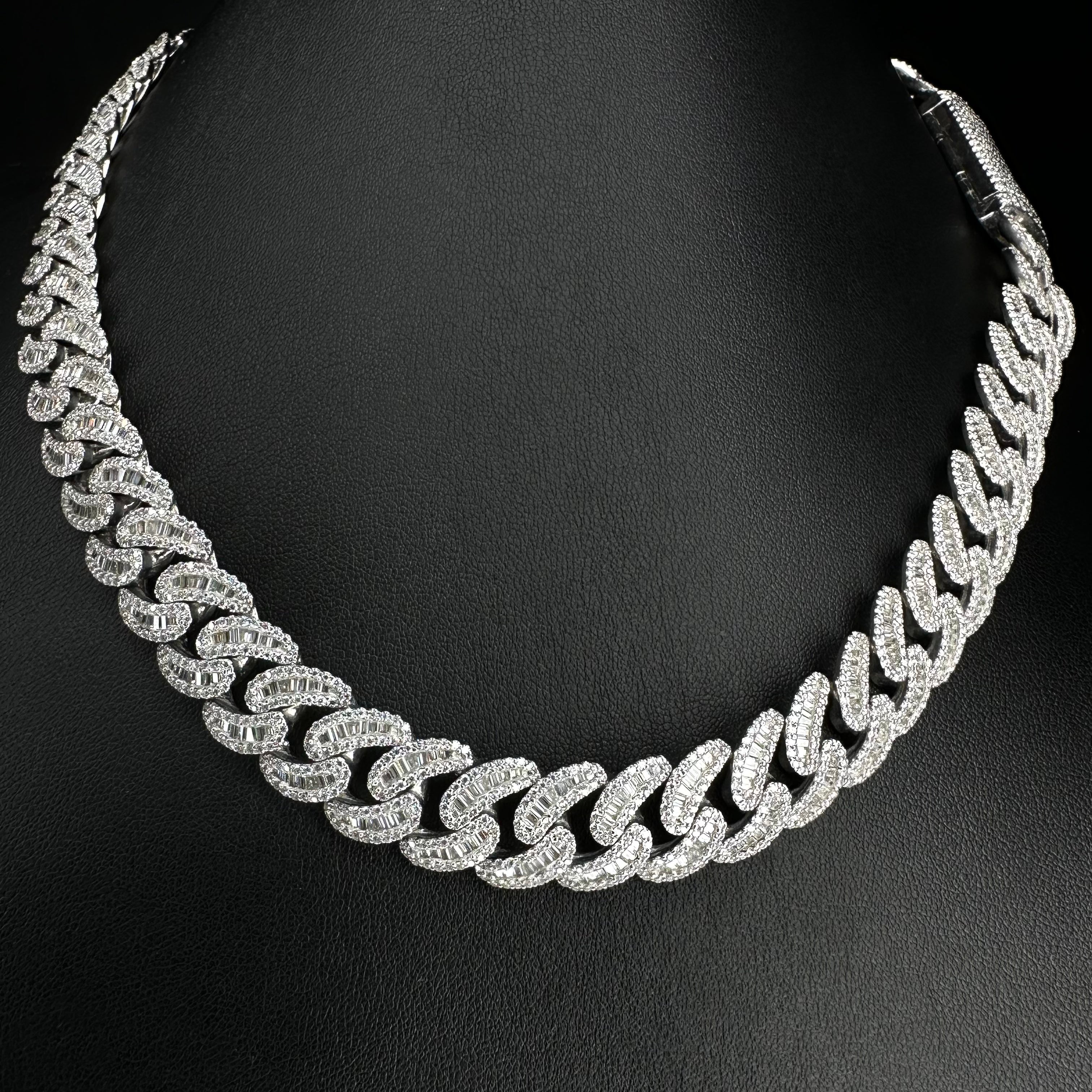 15MM Baguette Moissanite Cuban Chain