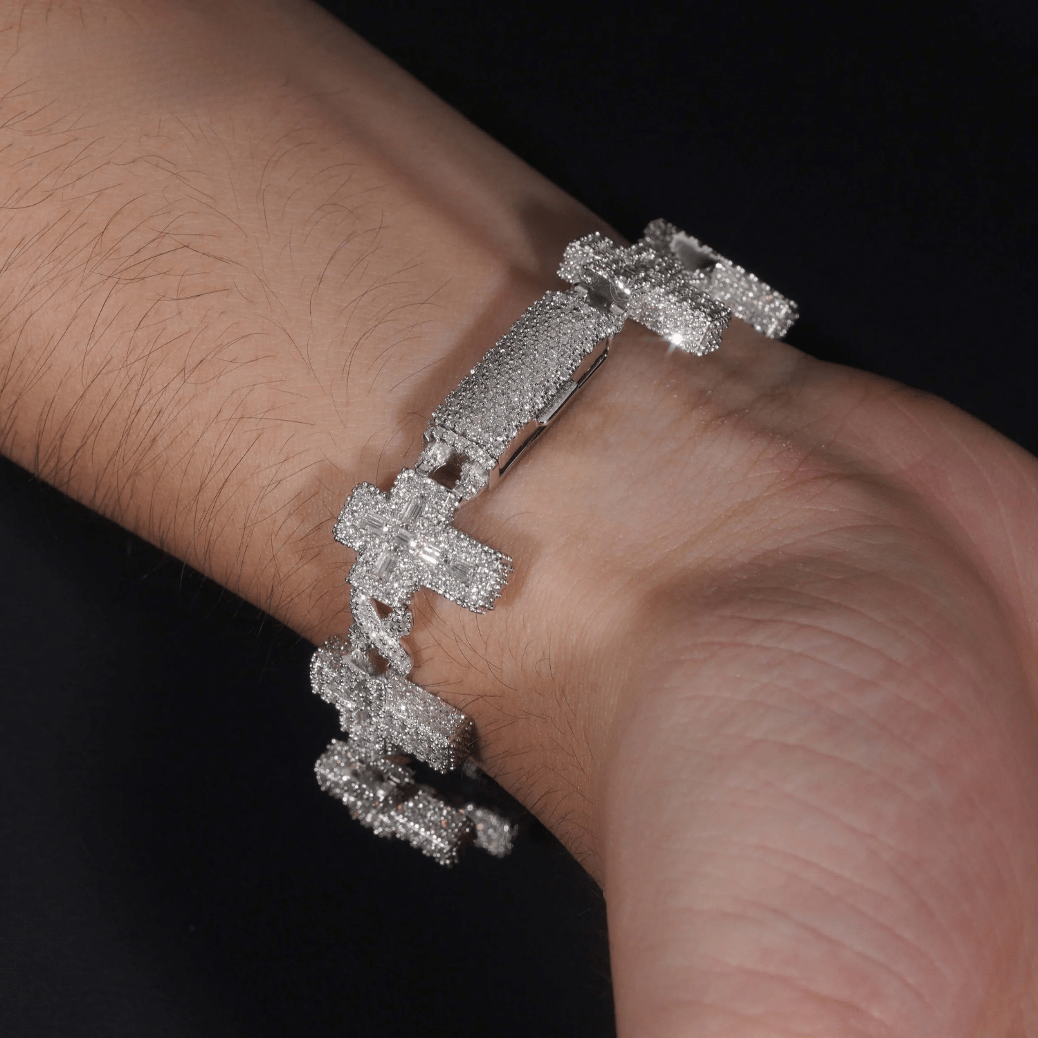 Infinity Baguette Cross Bracelet