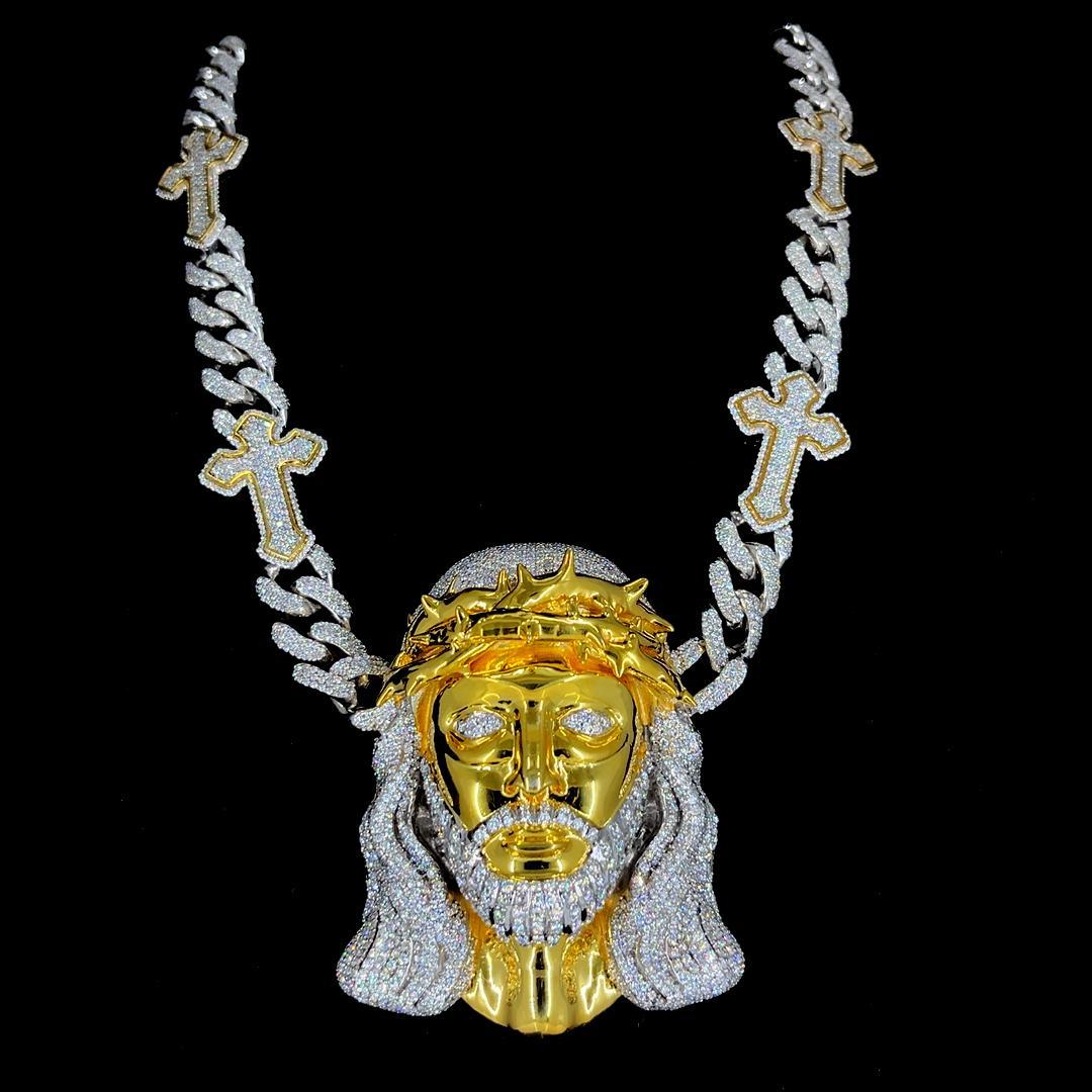 Jesus Piece and Cuban Chain Custom Combo - The Real Jewelry CompanyThe Real Jewelry CompanyCharms & Pendants