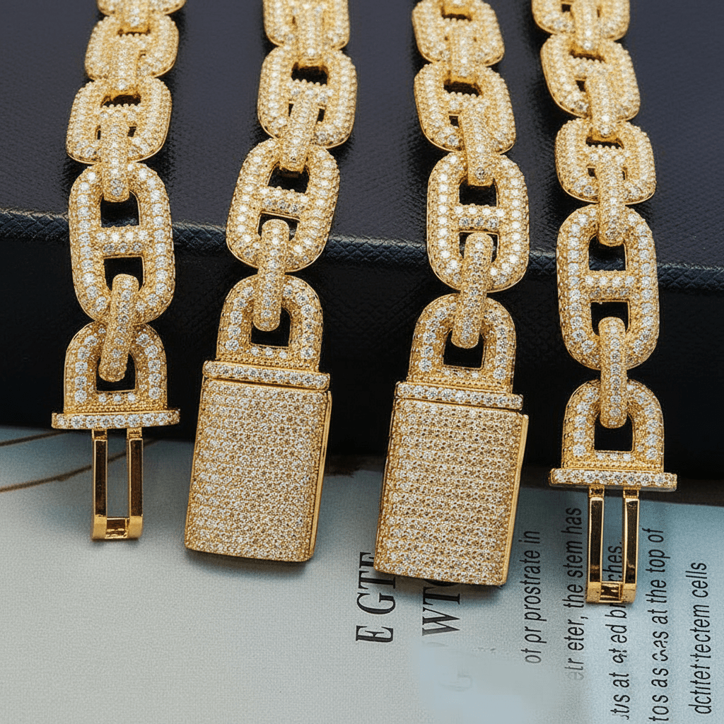 Moissanite Anchor Link Chain