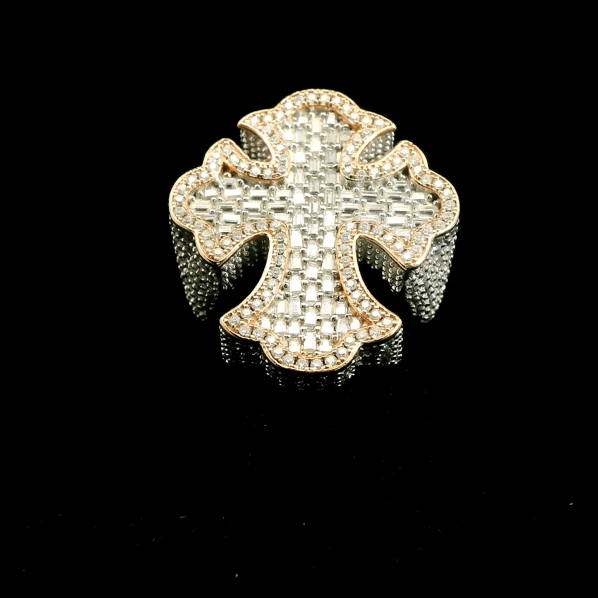 Moissanite Baguette Chrome Hearts Cross Ring - The Real Jewelry CompanyThe Real Jewelry CompanyRings