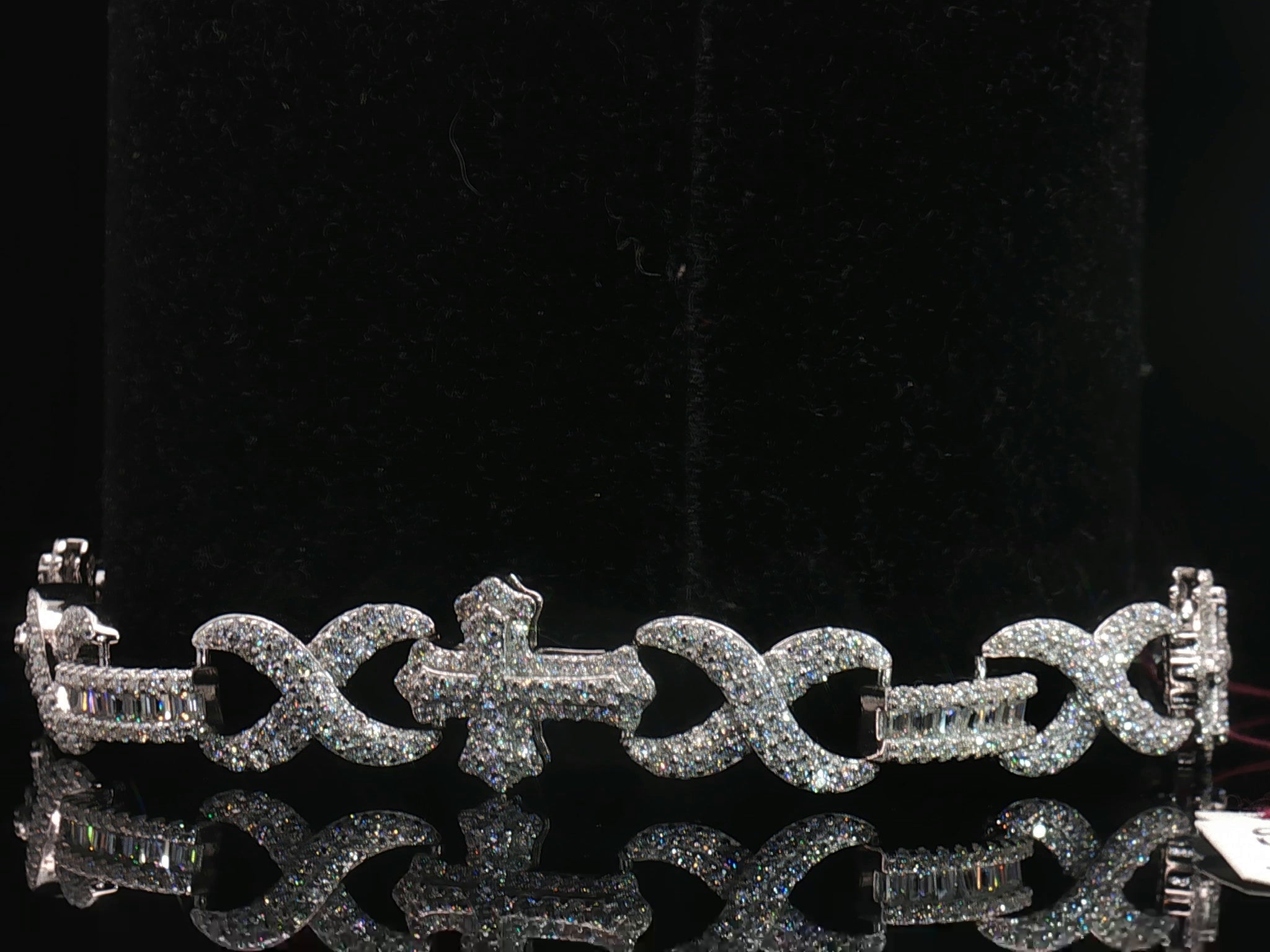 Moissanite Infinity Cross Tennis Bracelet