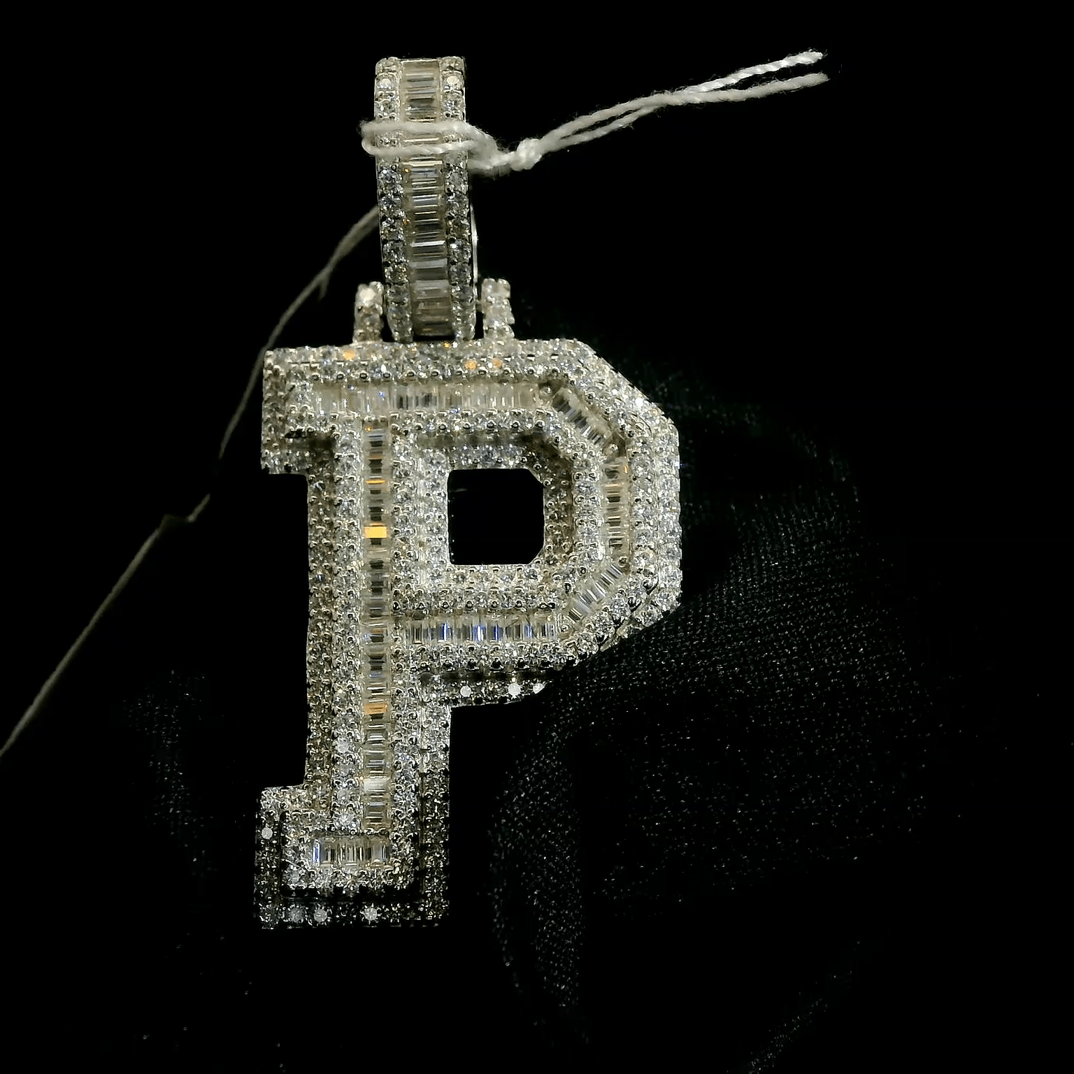 Moissanite Letter ‘P’ Pendant - The Real Jewelry CompanyThe Real Jewelry CompanyCharms & Pendants