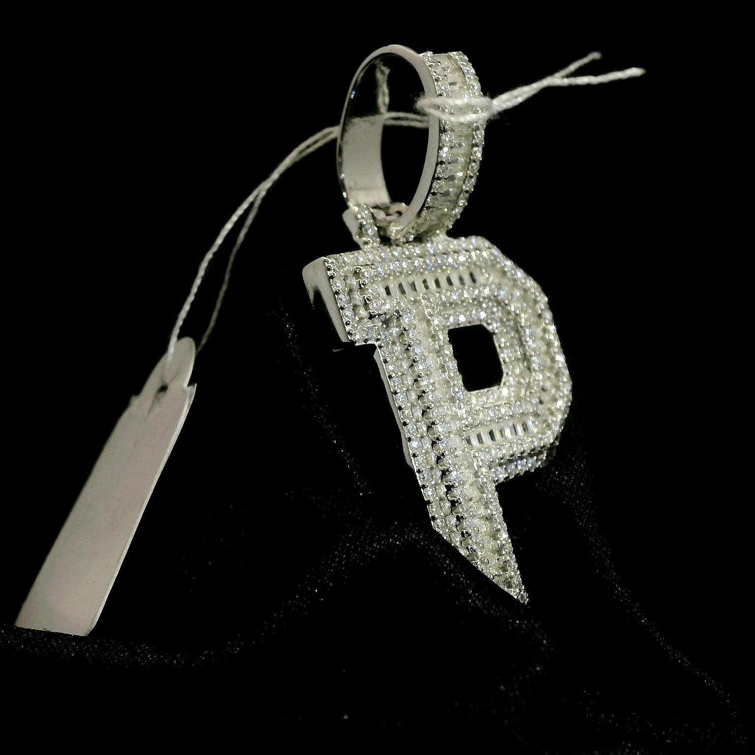 Moissanite Letter ‘P’ Pendant - The Real Jewelry CompanyThe Real Jewelry CompanyCharms & Pendants