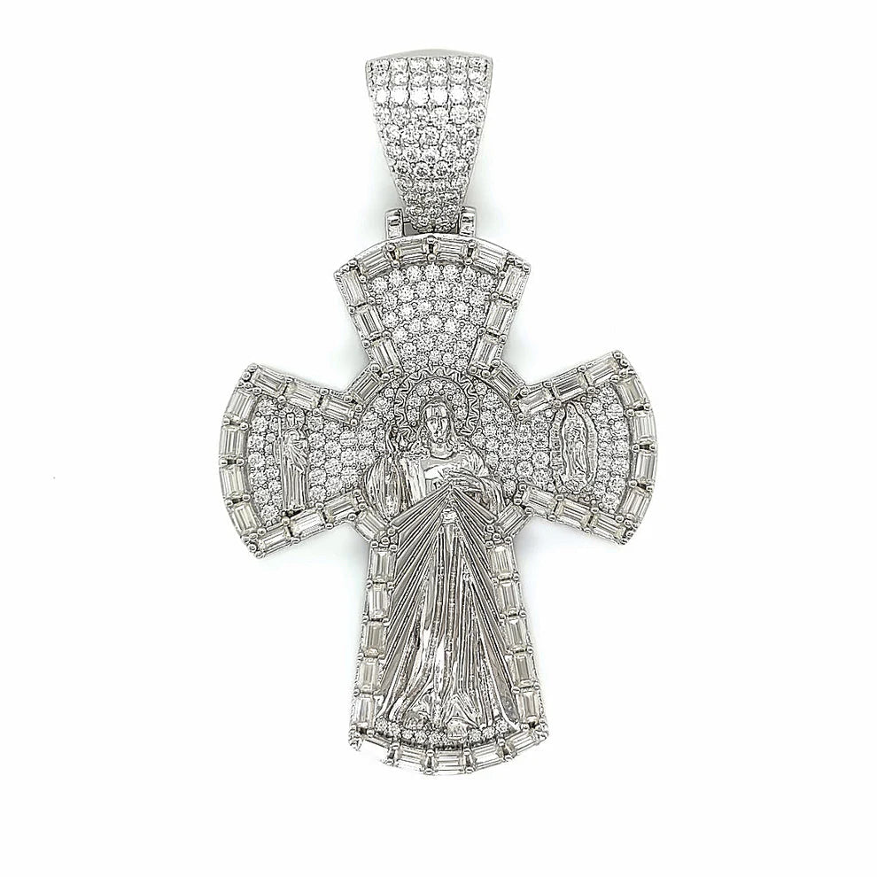 Moissanite Saint Cross Pendant - The Real Jewelry CompanyThe Real Jewelry CompanyCharms & Pendants