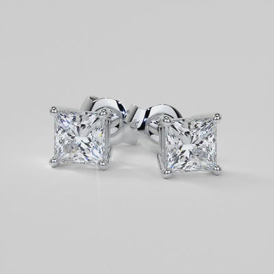 Princess Cut Diamond Earrings