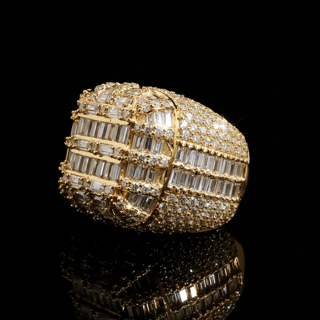 The Monarch Baguette Moissanite Ring – Multi - Row D - Color VVS Brilliance