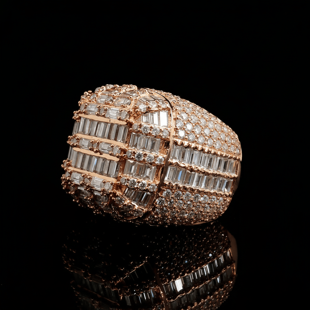 The Monarch Baguette Moissanite Ring – Multi - Row D - Color VVS Brilliance