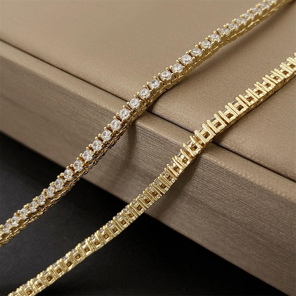 10K Solid Gold 2mm Moissanite Tennis Chain - The Real Jewelry CompanyThe Real Jewelry CompanyNecklaces