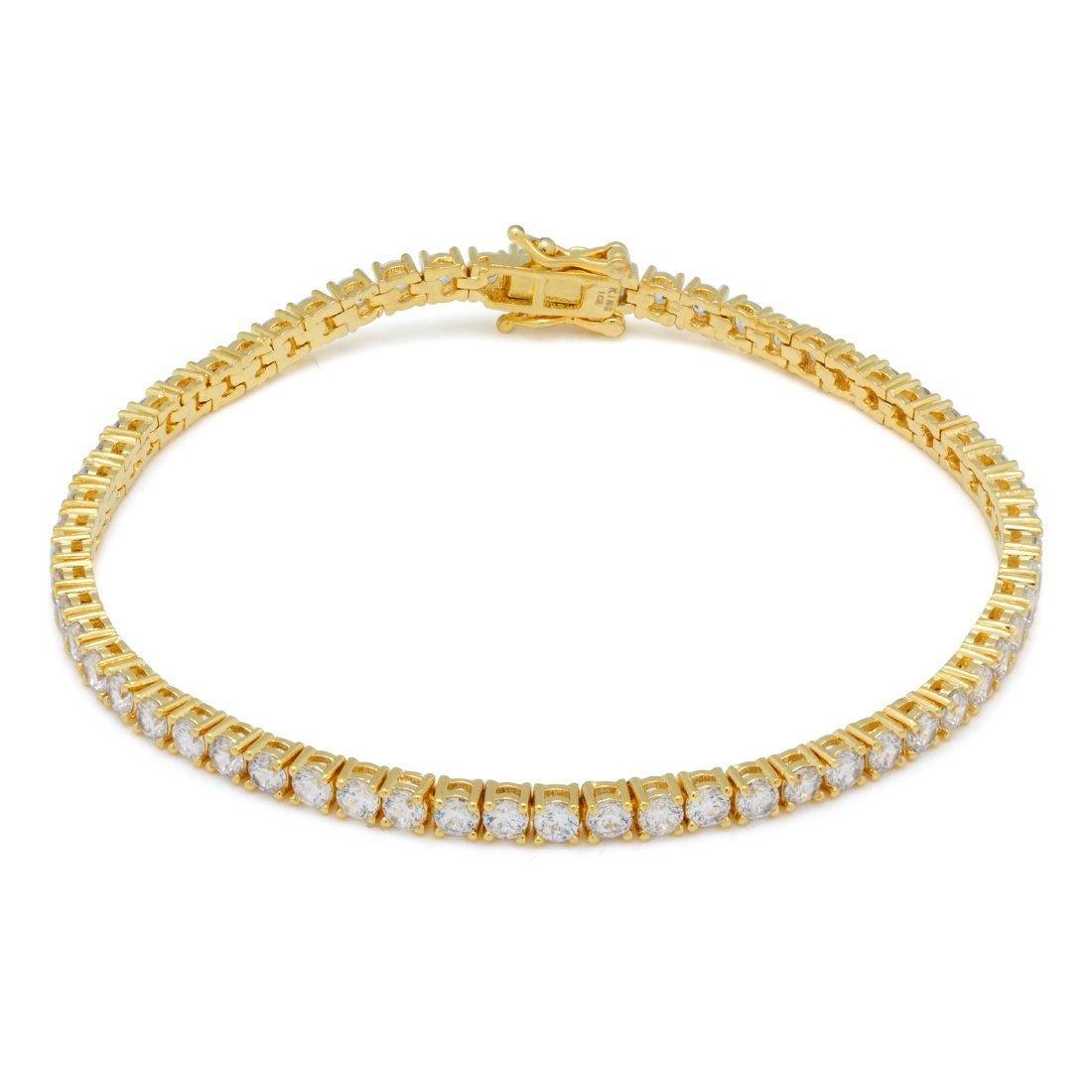 10k Solid Gold 3mm Moissanite Tennis Bracelet - The Real Jewelry CompanyThe Real Jewelry CompanyBracelets