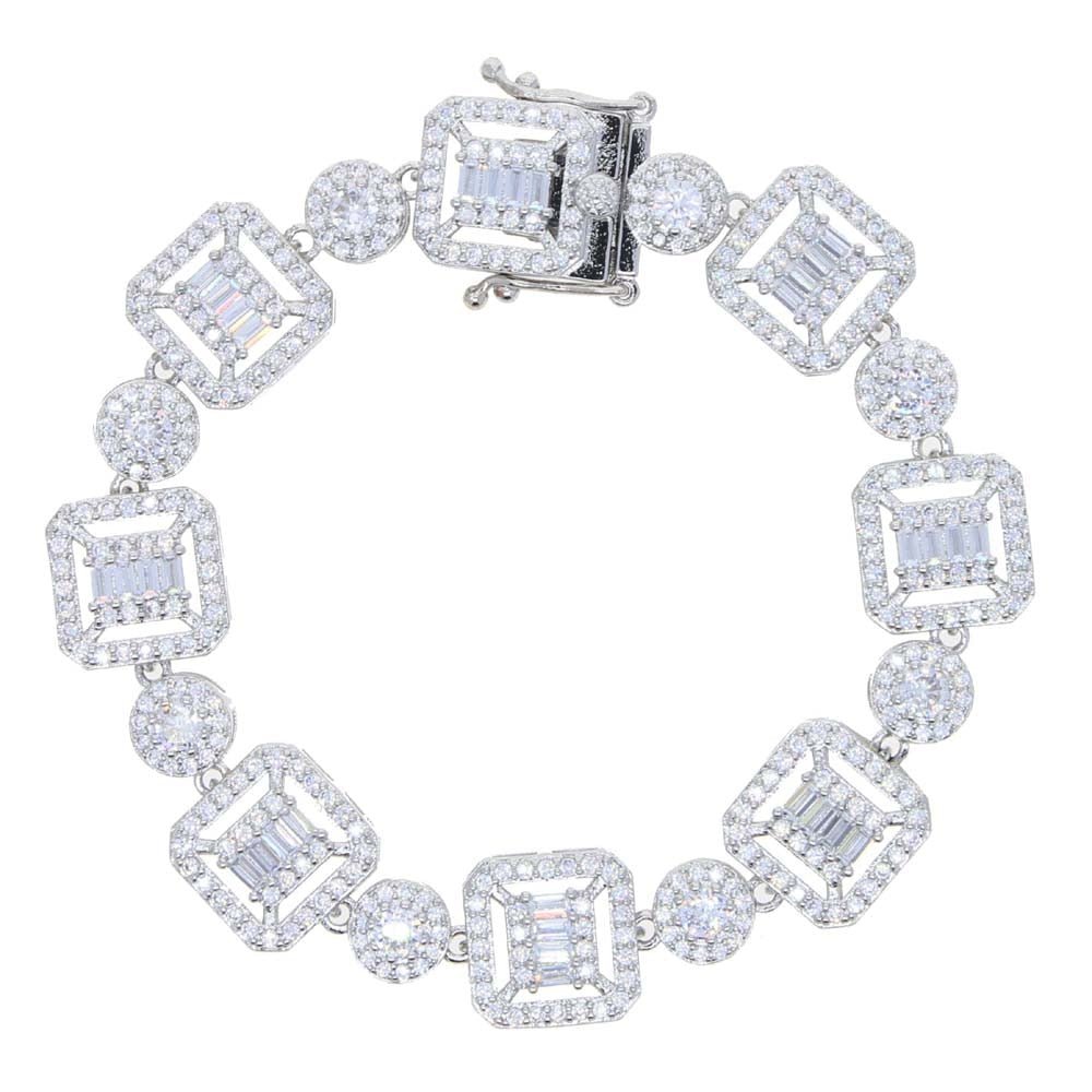 10mm Moissanite Baguette Flower Tennis Bracelet - The Real Jewelry CompanyThe Real Jewelry CompanyBracelets