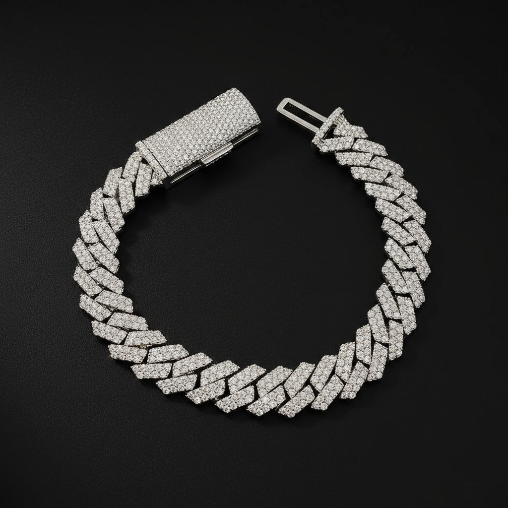 10mm Moissanite Prong Link Cuban Bracelet - The Real Jewelry CompanyThe Real Jewelry CompanyBracelets