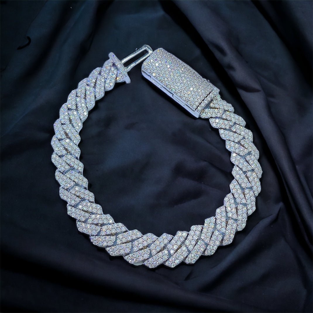 10mm Moissanite Prong Link Cuban Bracelet - The Real Jewelry CompanyThe Real Jewelry CompanyBracelets