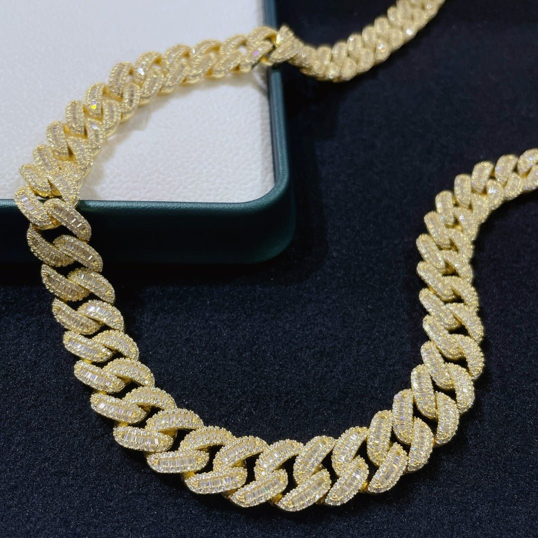 12MM Baguette Moissanite Cuban Chain - The Real Jewelry CompanyThe Real Jewelry CompanyNecklaces