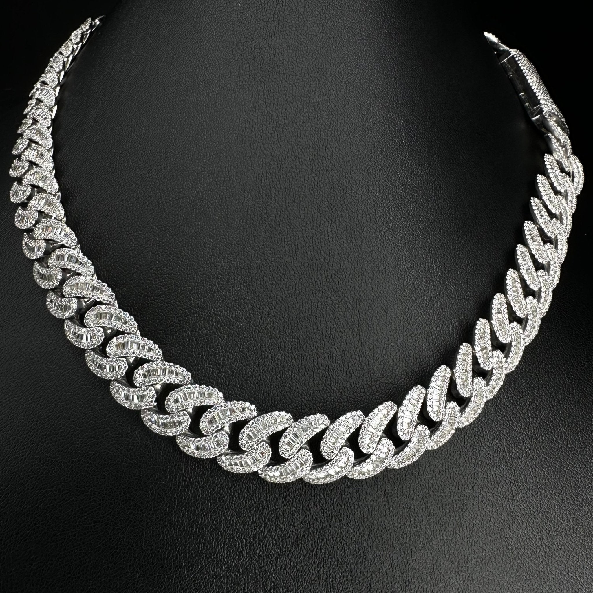 Baguette diamond chain real Clearance