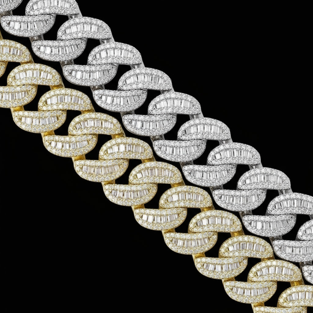 15MM Baguette Moissanite Cuban Chain - The Real Jewelry CompanyThe Real Jewelry CompanyNecklaces