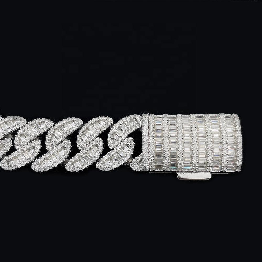 15mm Baguette Moissanite Miami Link Cuban Bracelet - The Real Jewelry CompanyThe Real Jewelry CompanyBracelets