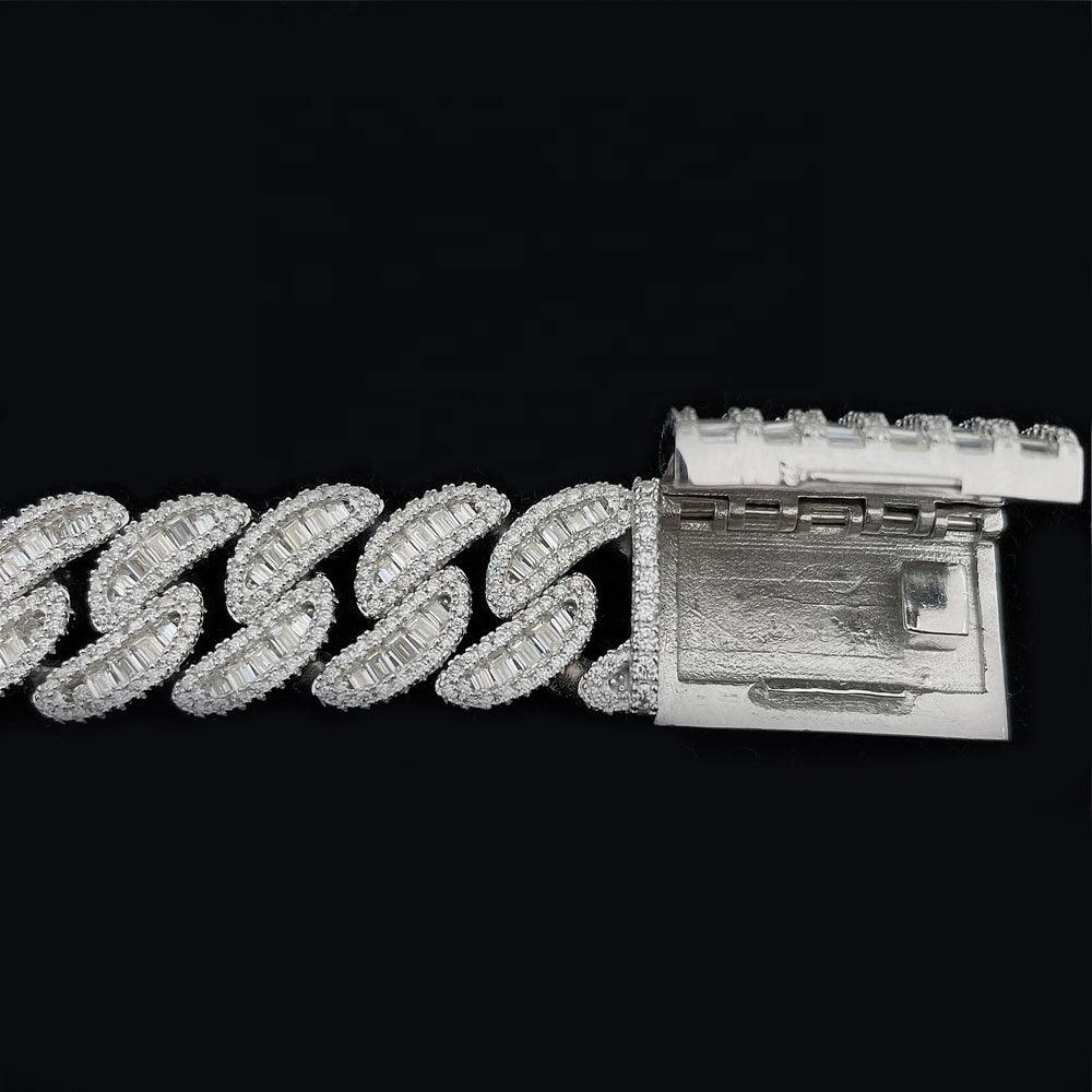 15mm Baguette Moissanite Miami Link Cuban Bracelet - The Real Jewelry CompanyThe Real Jewelry CompanyBracelets