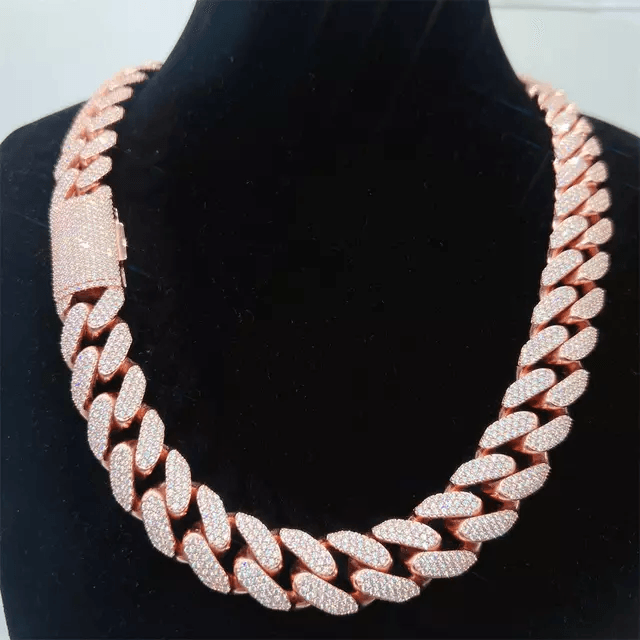 18MM Moissanite Cuban Link Chain The Real Jewelry Company