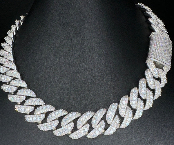 20MM Moissanite 3-D Halo Cuban Chain