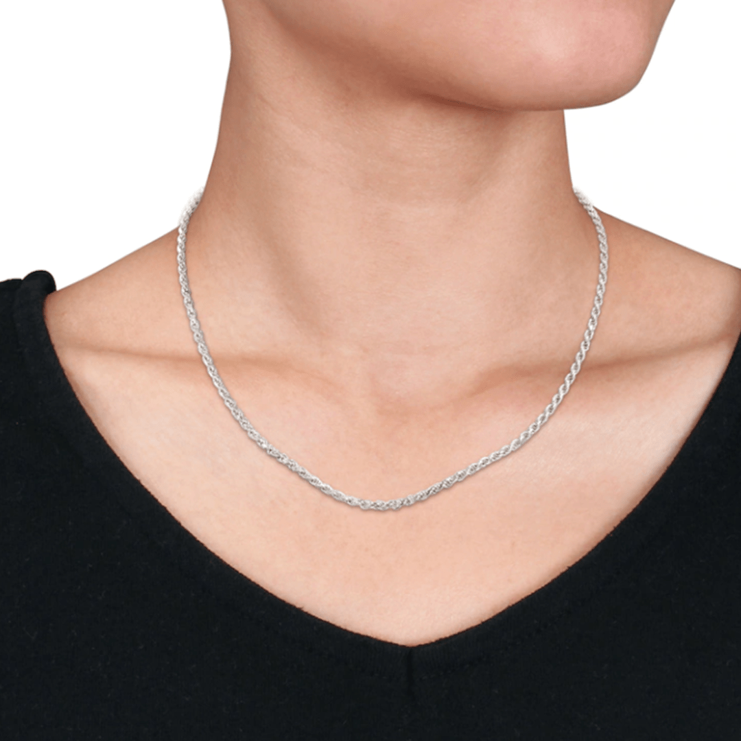 2.2mm Silver Rope Chain - The Real Jewelry CompanyThe Real Jewelry CompanyNecklaces