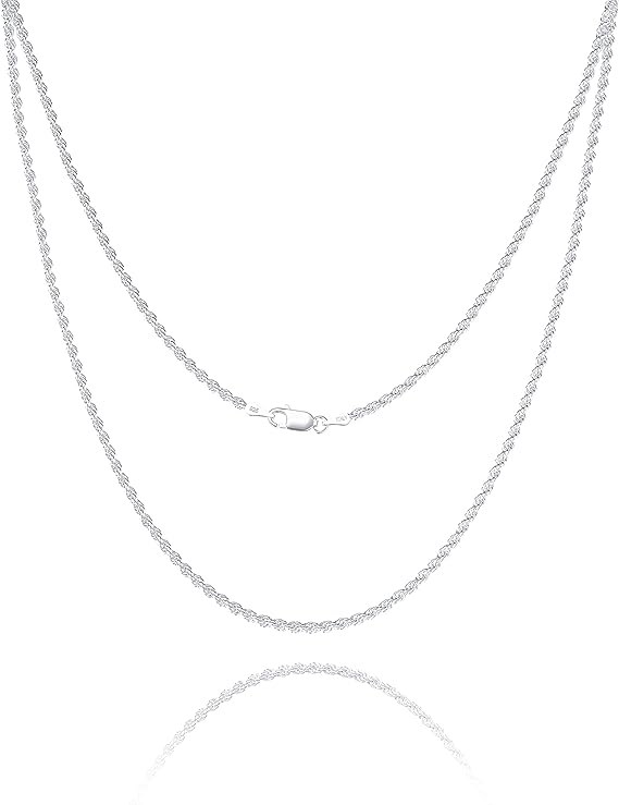 2.2mm Silver Rope Chain - The Real Jewelry CompanyThe Real Jewelry CompanyNecklaces