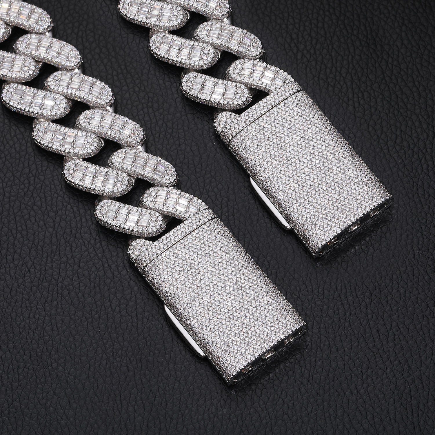 23MM Double Row Baguette Cuban Chain - The Real Jewelry CompanyThe Real Jewelry CompanyNecklaces